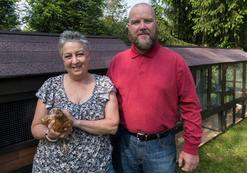 Toni and Scott with chicken